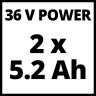 Газонокосарка акумуляторна безщіткова Einhell RASARRO 36/42 (2x5,2Ah) (3413272)