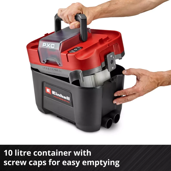 Акумуляторний пилосос для сухого та вологого прибирання безщітковий Einhell Professional TP-VC 18/10 Li BL L-Solo (2347155) Акумуляторний пилосос для сухого та вологого прибирання безщітковий Einhell Professional TP-VC 18/10 Li BL L-Solo (2347155)