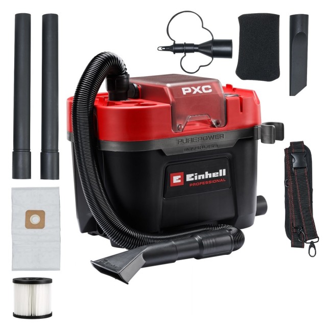 Акумуляторний пилосос для сухого та вологого прибирання безщітковий Einhell Professional TP-VC 18/10 Li BL L-Solo (2347155) Акумуляторний пилосос для сухого та вологого прибирання безщітковий Einhell Professional TP-VC 18/10 Li BL L-Solo (2347155)