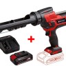 Акція! Набір пістолет для герметика акумуляторний Einhell TE-SG 18/10 Li + зарядний пристрій і акумулятор 18V 2,5 Ah (4522250,4512097)