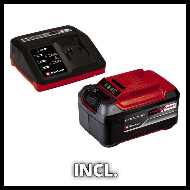 Лобзик акумуляторний безщітковий TP-JS 18/135 Li BL - Solo + зарядний пристрій Power X-Fastcharger 4 A і акумулятор 18V 5,2 Ah (4321260,4512114)