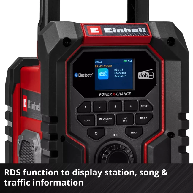 Гібридна радіостанція Einhell TE-CR 18 Li DAB+/FM/BT - Solo (3407995)