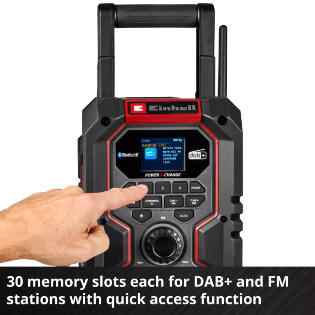 Гібридна радіостанція Einhell TE-CR 18 Li DAB+/FM/BT - Solo (3407995)