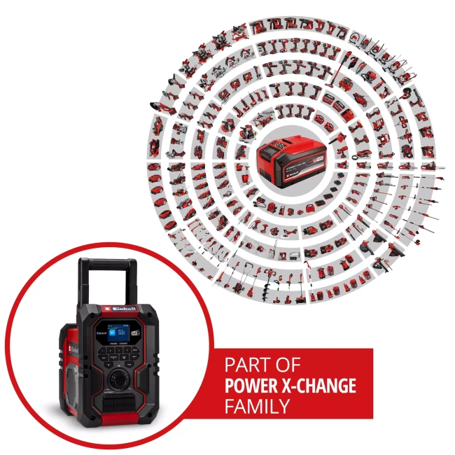 Гібридна радіостанція Einhell TE-CR 18 Li DAB+/FM/BT - Solo (3407995)
