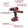 Ударный шуруповерт бесщеточный Einhell TE-CD 18 Li-i BL (2x2,0Ah) (4513861)