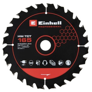 HW/TCT Пильний диск по дереву Einhell 165х20х1.8 мм, T24 (4502076)