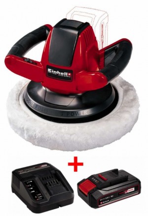 Акция! Набор полировальная машина аккумуляторная Einhell CE-CB 18/254 Li - Solo + зарядное устройство и аккумулятор 18V 2,5 Ah (2093301,4512097)
