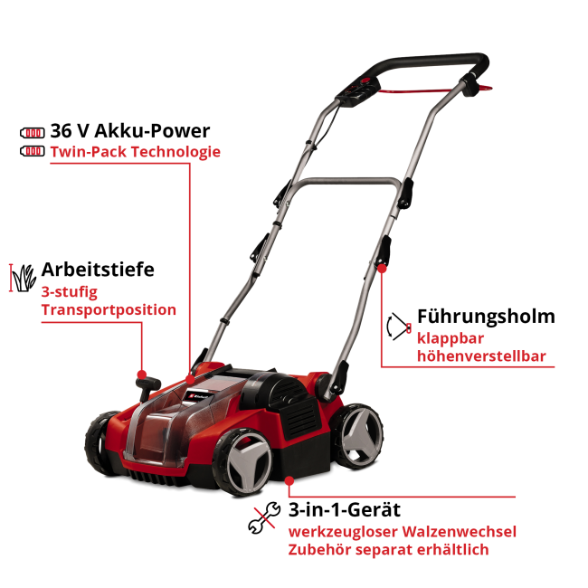 Скарификатор аккумуляторный бесщеточный Einhell GE-SC 36/35 Li - Solo (3420680) Скарификатор аккумуляторный бесщеточный Einhell GE-SC 36/35 Li - Solo (3420680)