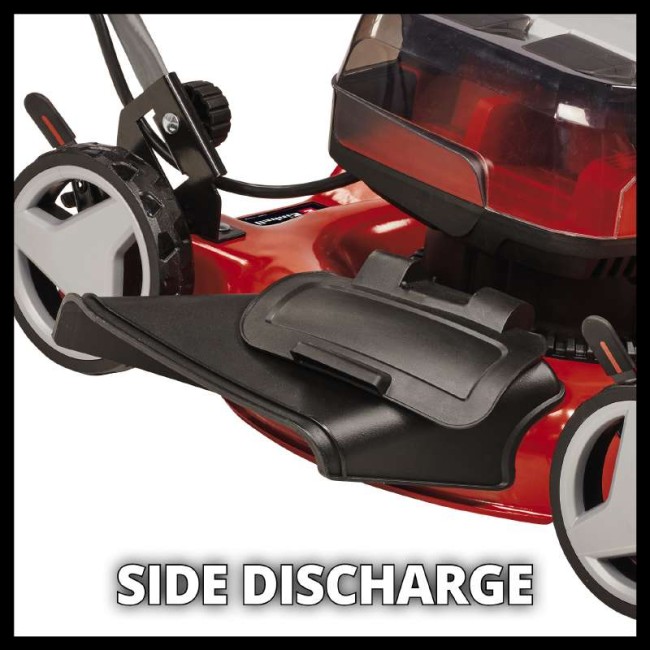 Акція! Набір Акумуляторна безщіткова мульчуюча газонокосарка Einhell GE-CM 36/48 Li M-Solo + 2 зарядні пристрої і 2 акумулятора 18V 4,0 Ah (3413054, 4512042-2 шт.)