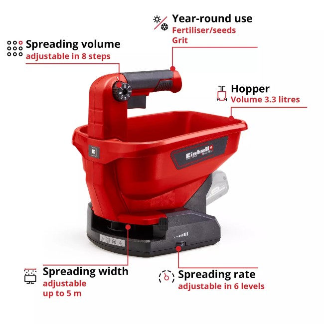 Акция! Набор универсальный разбрасыватель Einhell GE-US 18 Li-Solo + зарядное устройство и аккумулятор 18V 2,5 Ah (3415410, 4512097) Акция! Набор универсальный разбрасыватель Einhell GE-US 18 Li-Solo + зарядное устройство и аккумулятор 18V 2,5 Ah (3415410, 4512097)