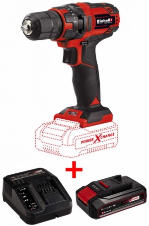 Набір шуруповерт Einhell TC-CD 18/35 Li Solo + зарядний пристрій і акумулятор 18V 2,5 Ah (4513927,4512097)