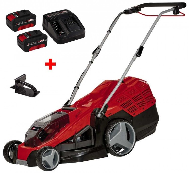 Акция! Набор газонокосилка аккумуляторная Einhell GE-CM 36/43 Li M - Solo + зарядное устройство и 2 аккумулятора 18V 3,0 Ah (3413246,4512098)