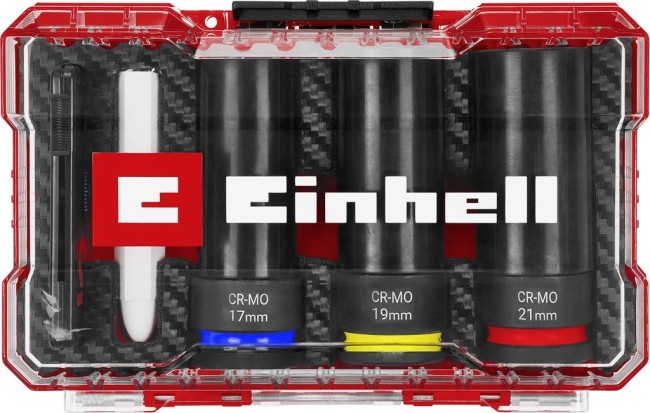 Набір ударних головок Einhell, 3 шт, вимірювач протектора і біла крейда для шин (109273)