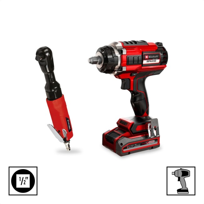 Набір ударних головок Einhell, 3 шт, вимірювач протектора і біла крейда для шин (109273)