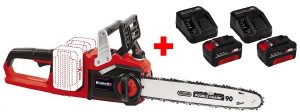 Набір Пила ланцюгова безщіткова Einhell GE-LC 36/35 Li-Solo  + 2 зарядні пристрої і 2 акумулятора 18V 4,0 Ah (4501780, 2 х 4512042)