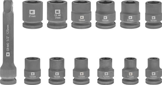 Набір ударних головок з подовжувачем Einhell, 12 шт (109283)