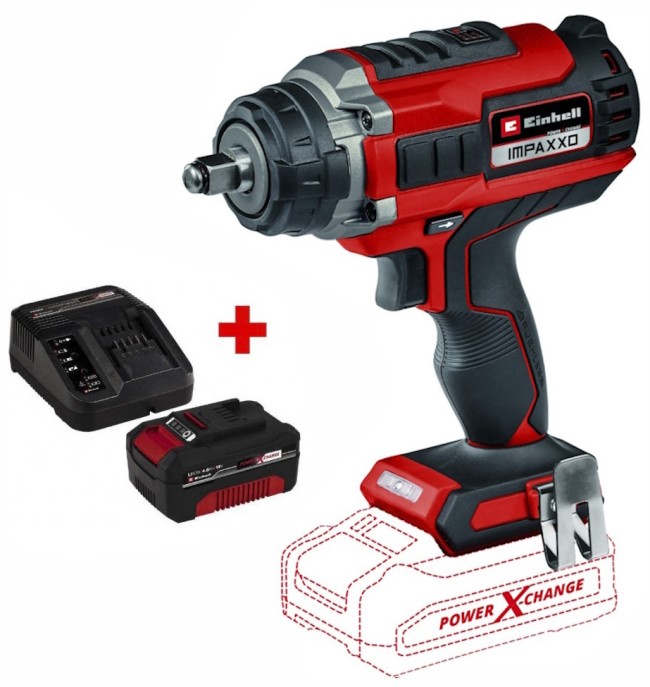 Набор ударный гайковерт бесщеточный Einhell IMPAXXO 18/450 - Solo + Starter Kit 18V 4,0 Ah (4510070, 4512042) Набор ударный гайковерт бесщеточный Einhell IMPAXXO 18/450 - Solo + Starter Kit 18V 4,0 Ah (4510070, 4512042)