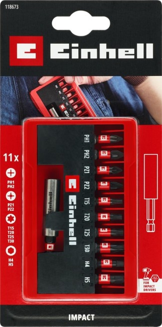 Набір ударних біт 11 шт Einhell, у кишеньковому кейсі (118673)