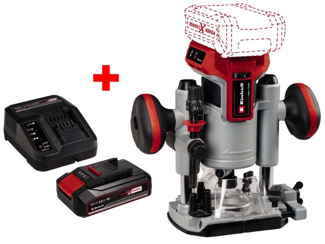 Набір фрезер акумуляторний безщітковий Einhell TP-RO 18 Li BL - Solo + Starter Kit 18V 2,5 Ah (4350411,4512097)