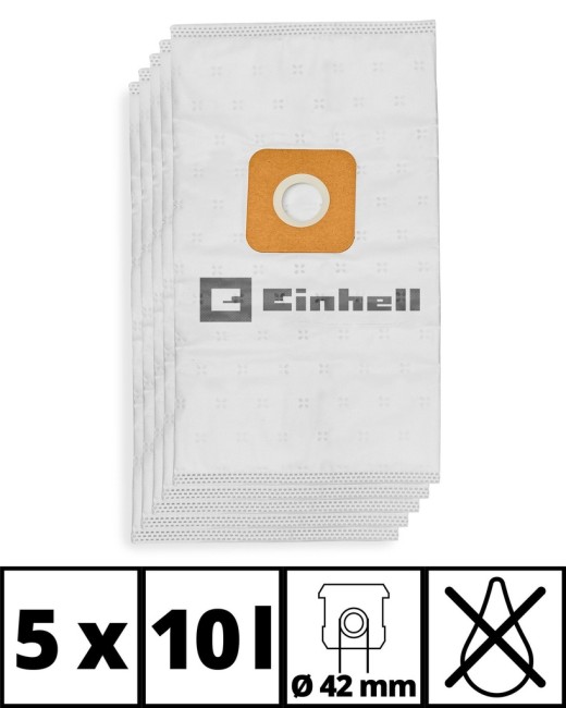 Мішки синтетичні до пилососів Einhell 10 л, 5 шт (2351262)