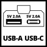 Акумуляторний адаптер для зарядки USB-пристроїв Einhell TC-CP 18 Li USB A/C-Solo (4514148)