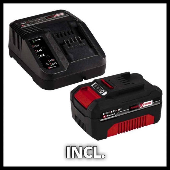 Акция! Набор Газонокосилка аккумуляторная бесщеточная Einhell GE-CM 18/32 Li - Solo + зарядное устройство и аккумулятор 18V 4,0 Ah (3413256K)