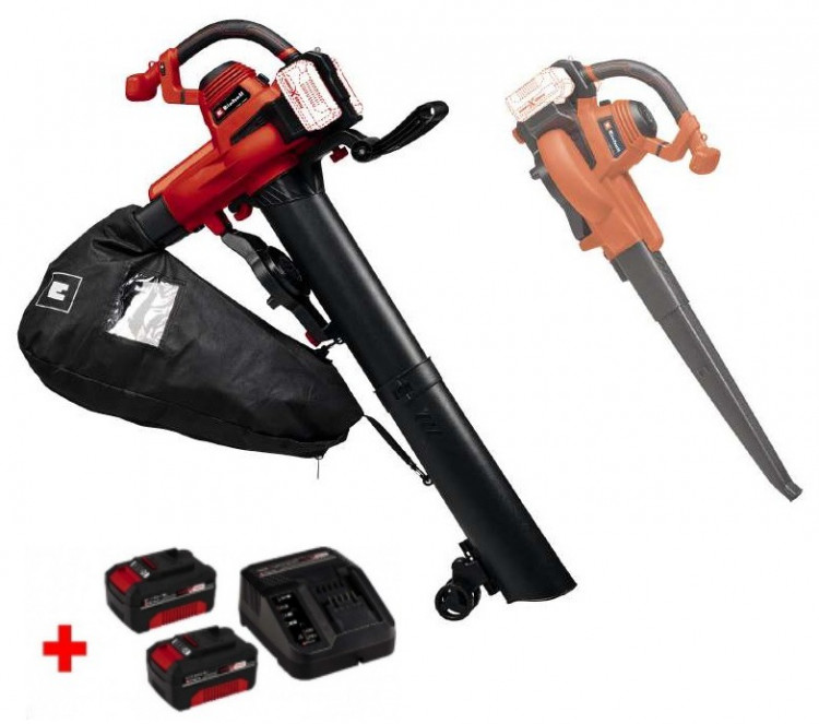 Акция! Набор Садовый пылесос аккумуляторный Einhell GE-LB 36/230 Li E - Solo + зарядное устройство и 2 аккумулятора 18V 3,0 Ah