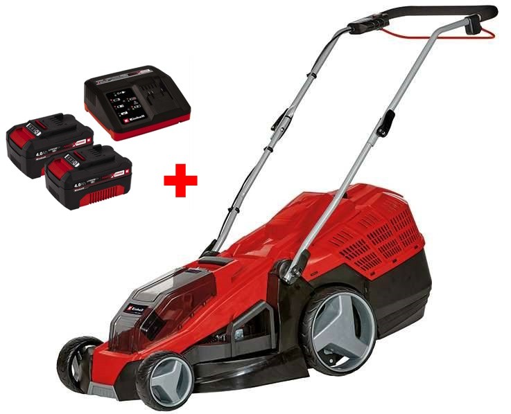 Акция! Набор аккумуляторная газонокосилка Einhell GE-CM 36/43 Li M - Solo + зарядное устройство X-Fastcharger 4 A и 2 аккумулятора 18V 4,0 Ah