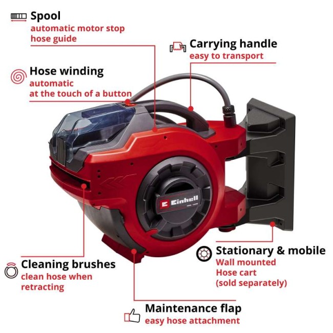Акумуляторна котушка для шланга Einhell GE-HR 18/30 WH Li - Solo (4173771)
