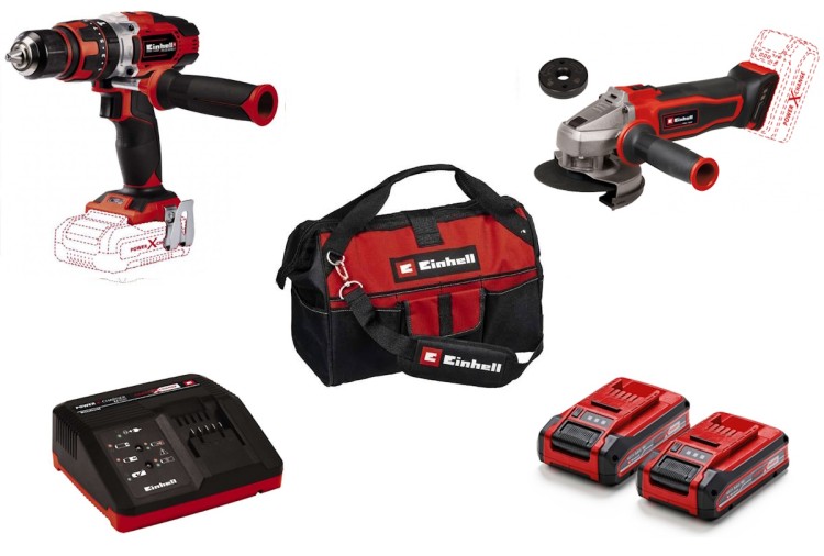 Набір EINHELL TK 18/2 Li Kit (CD+AG+2 Battery+Bag)