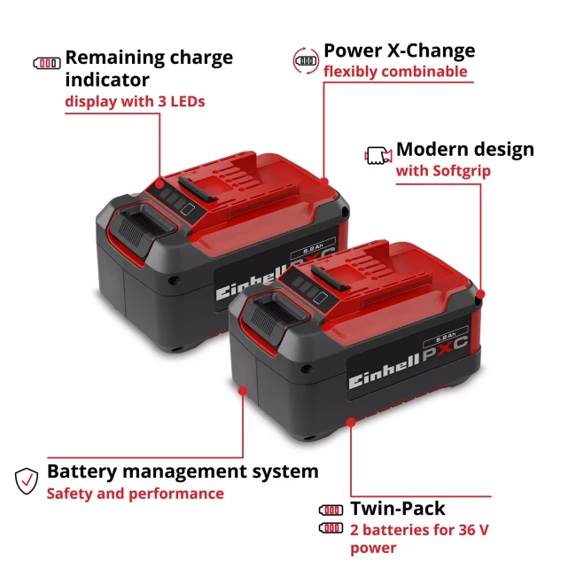 Акумулятор Einhell Power-X-Change Twinpack 2 x 18V 5,2 Ah (4511526)