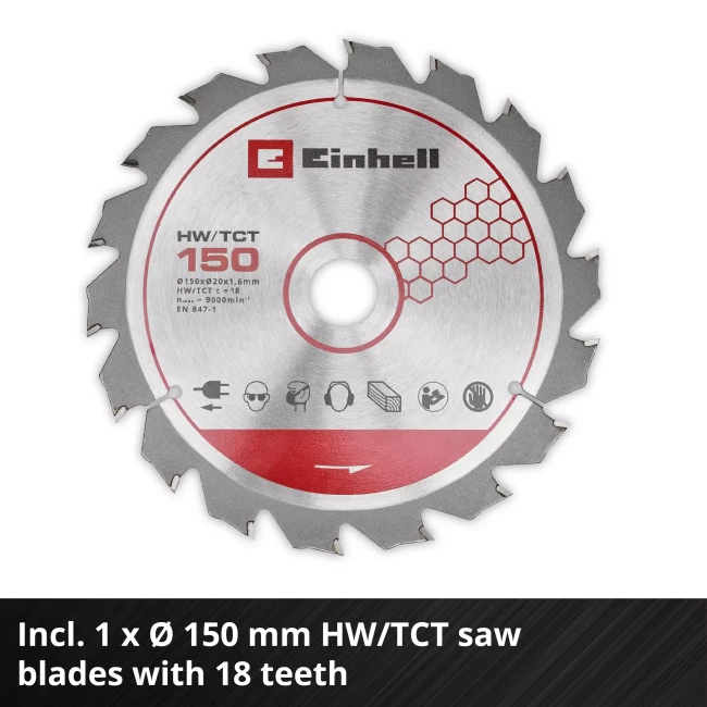 Пила ручна циркулярна акумуляторна Einhell TE-CS 18/150-2 Li-Solo (4331235)
