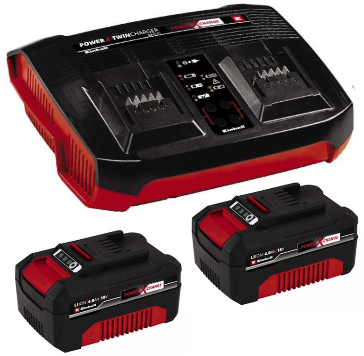 18V 2x4,0Ah Twincharger Kit Einhell Power-X-Change (4512112)