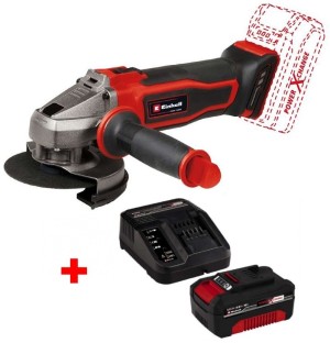 Набор угловая аккумуляторная шлифмашина Einhell TE-AG 18/115-2 Li-Solo + зарядное устройство и аккумулятор 18V 4,0 Ah (4431166, 4512042)