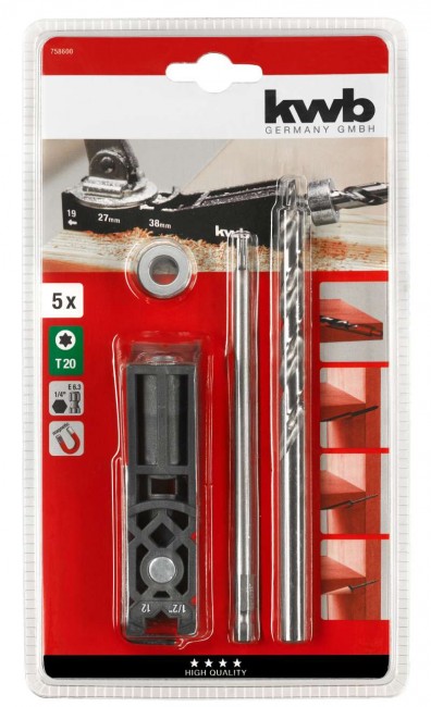 Набір для свердління глухих отворів 5 предметів kwb (758600)