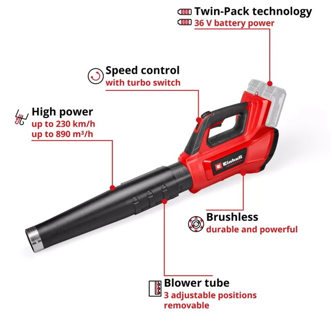 Воздуходувка бесщеточная аккумуляторная Einhell Professional GP-LB 36/230 Li E BL - Solo (3433650)