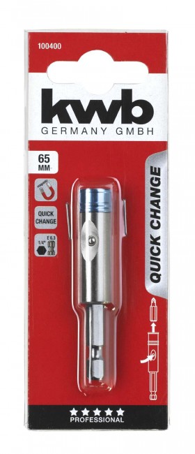 Автоматичний швидкозмінний тримач біт, довжина 65 мм kwb (100400) Автоматичний швидкозмінний тримач біт, довжина 65 мм kwb (100400)