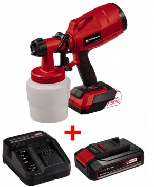 Набор краскопульт аккумуляторный Einhell TC-SY 18/60 Li - Solo + зарядное устройство и аукумулятор 18V 2,5 Ah (4260025, 4512097)
