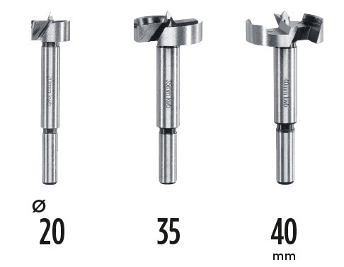 Набір свердел Форстнера 3 шт 20/35/40 мм, kwb (706093) Набір свердел Форстнера 3 шт 20/35/40 мм, kwb (706093)
