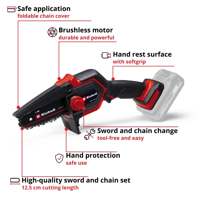 Пила обрезная цепная бесщеточная аккумуляторная Einhell GE-PS 18/15 Li BL - Solo (4600040) Пила обрезная цепная бесщеточная аккумуляторная Einhell GE-PS 18/15 Li BL - Solo (4600040)