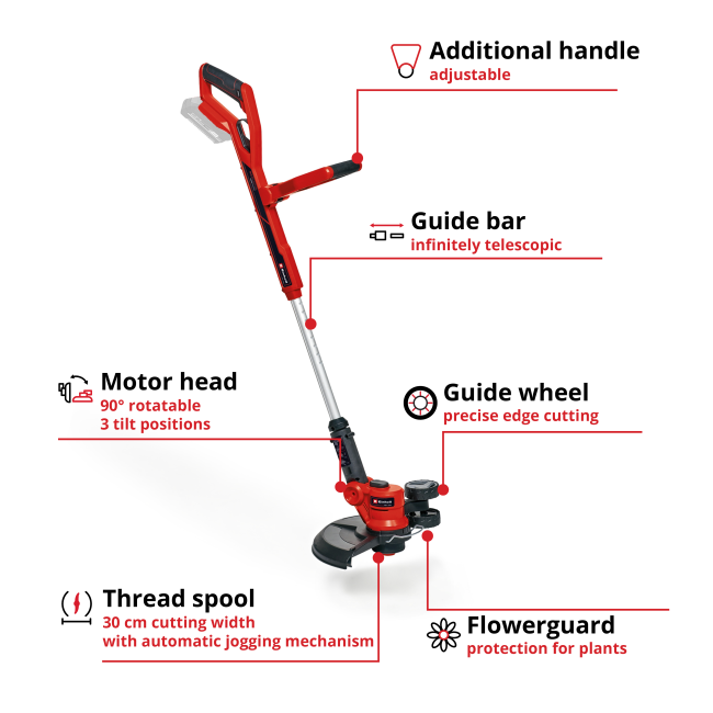 Тример акумуляторний Einhell GE-CT 18/30 Li - Solo (3411250) Тример акумуляторний Einhell GE-CT 18/30 Li - Solo (3411250)
