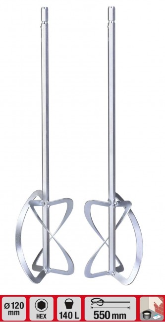 Мішалки до TWIN-міксеру 550х120 мм, HEX kwb (497795)