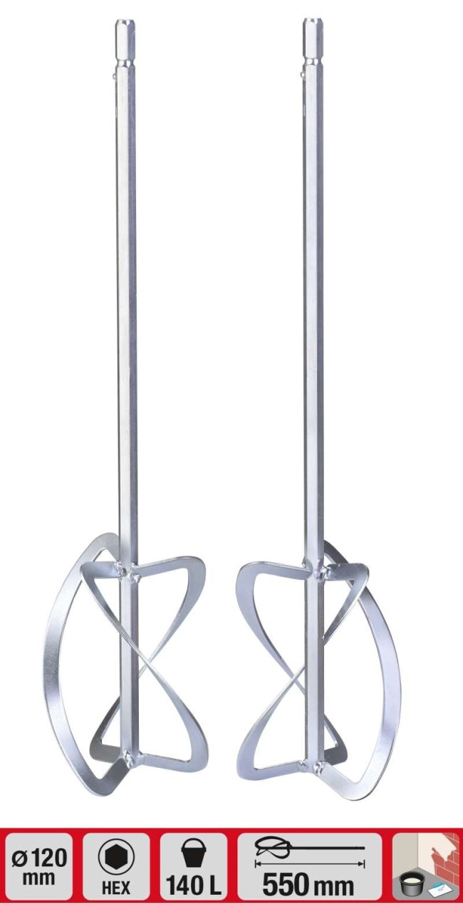 Мішалки до TWIN-міксеру 550х120 мм, HEX kwb (497795)