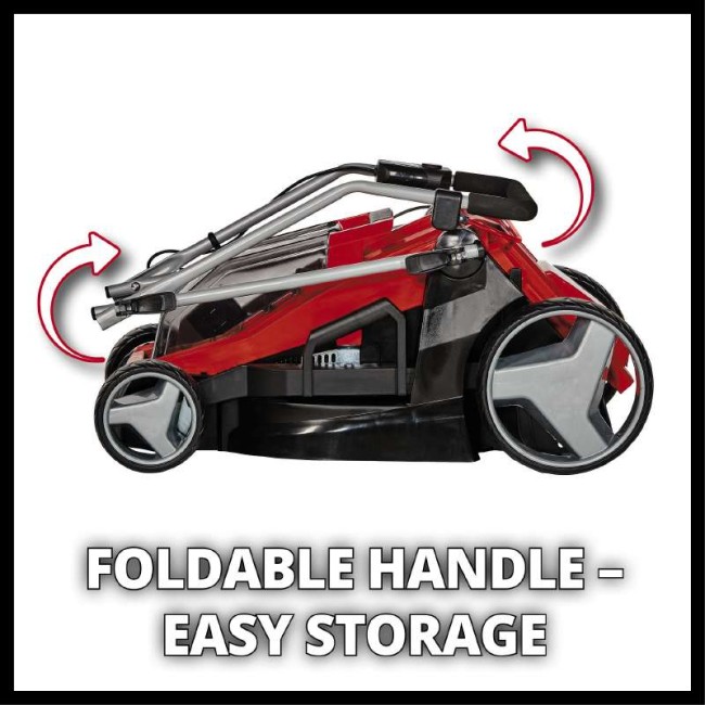 Акція! Набір газонокосарка акумуляторна безщіткова Einhell GE-CM 36/43 Li M - Solo + 2 зарядні пристрої і 2 акумулятора 18V 4,0 Ah (3413246, 4512042 - 2)