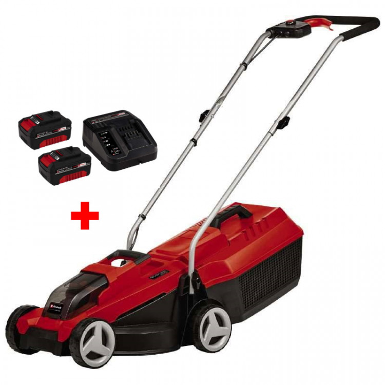 Акция! Набор газонокосилка аккумуляторная Einhell GE-CM 18/32 Li - Solo + зарядное устройство и 2 аккумулятора 18V 3,0 Ah