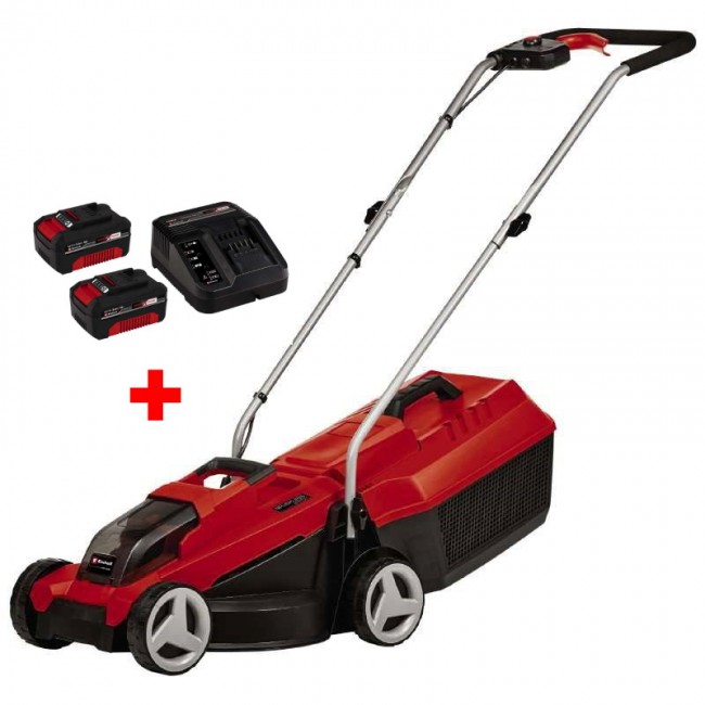 Акция! Набор газонокосилка аккумуляторная Einhell GE-CM 18/32 Li - Solo + зарядное устройство и 2 аккумулятора 18V 3,0 Ah