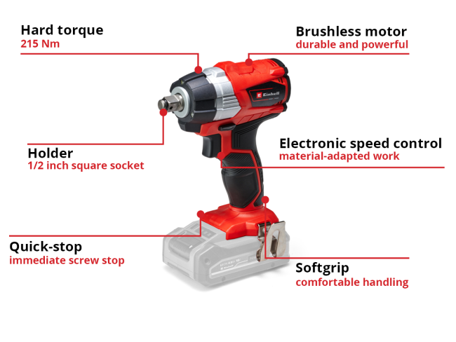 Набір ударний гайковерт безщітковий Einhell TP-CW 18Li BL - Solo + зарядний пристрій та акумулятор 18V 2,5 Ah (4510040,4512097) Набір ударний гайковерт безщітковий Einhell TP-CW 18Li BL - Solo + зарядний пристрій та акумулятор 18V 2,5 Ah (4510040,4512097)