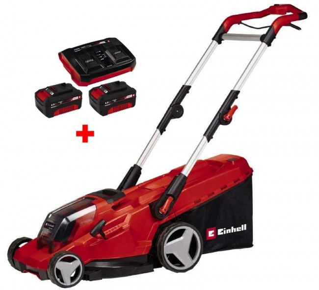 Акция! Набор газонокосилка аккумуляторная Einhell GP-CM 36/41 Li - Solo + 18V Power-X-Twincharger 3A и 2 аккумулятора 18V 4,0Ah (3413275,4512112)
