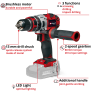 Акція! Дриль-шурупокрут акумуляторний ударний Einhell X-Change TP-CD 18/80 Li-i BL Kit 2.5 Ah (4514305K)