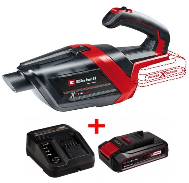 Набір пилосос акумуляторний Einhell TE-HV 18/06 Li - Solo + Starter Kit 18V 2,5 Ah (2347190 Kit 2.5)